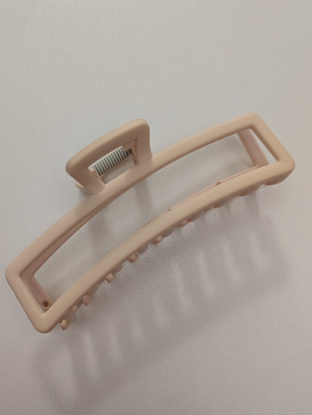 Neutral Beige Rectangular Hair Claw Clip